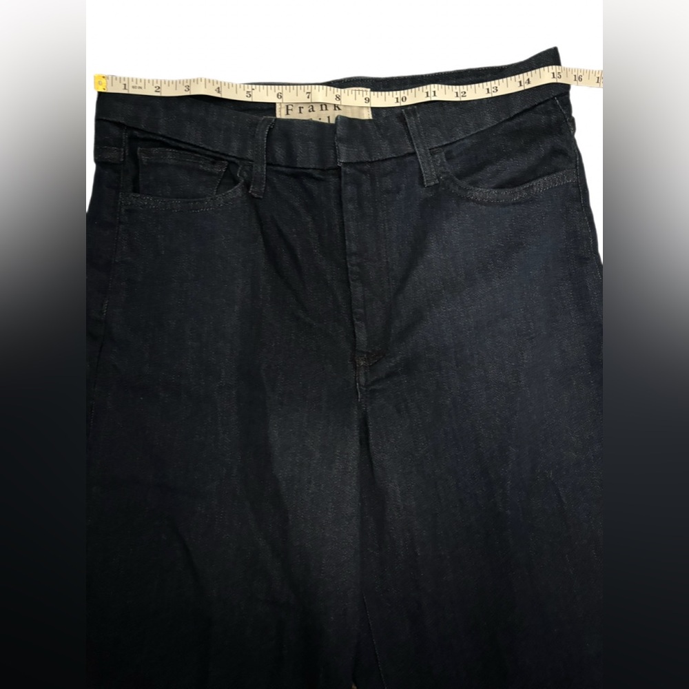 Frank & Eileen Italian East Galway Wide Leg Raw Hem Jeans Dark Wash Size 30 - Picture 5 of 10